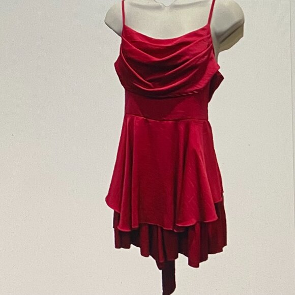AMERICAN THREADS CERISE MINI DRESS SZ MED - Picture 1 of 4